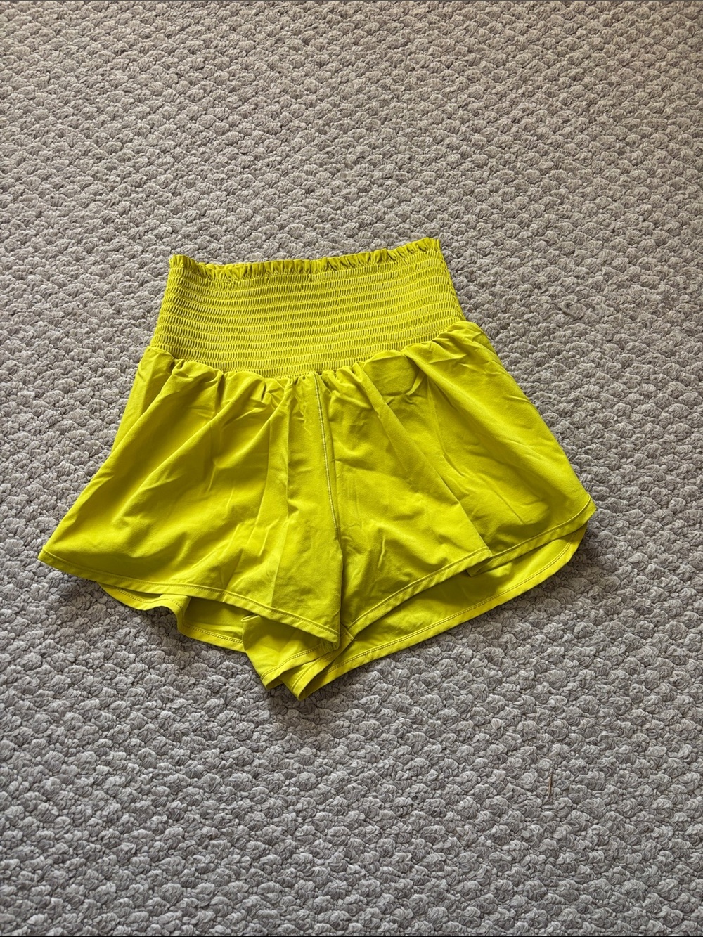 High-Waist Lime Green Women’s Flared Shorts